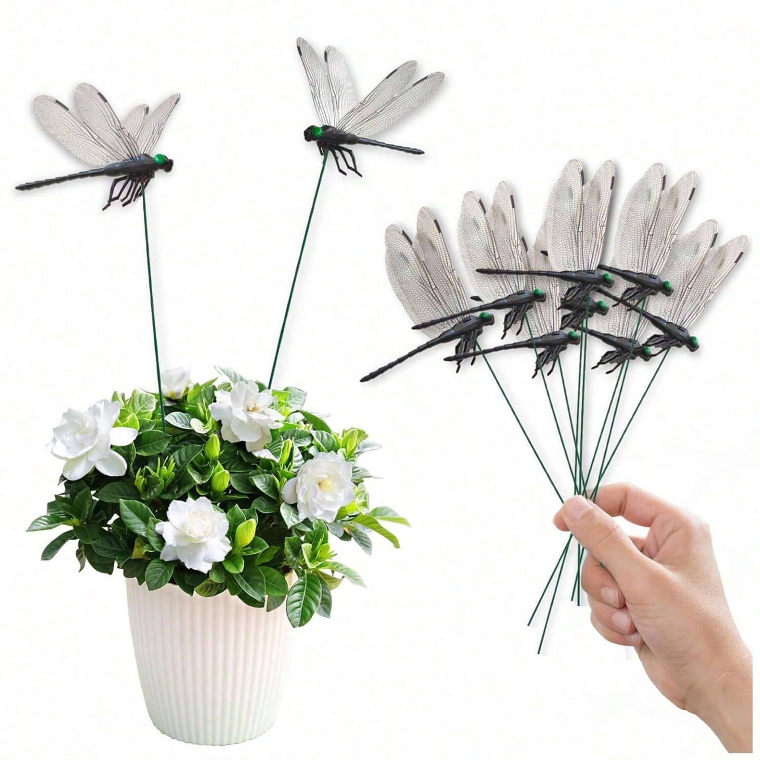 Bonsai Garden Decor - 10 stuks decoratieve libellen, levensechte 3D