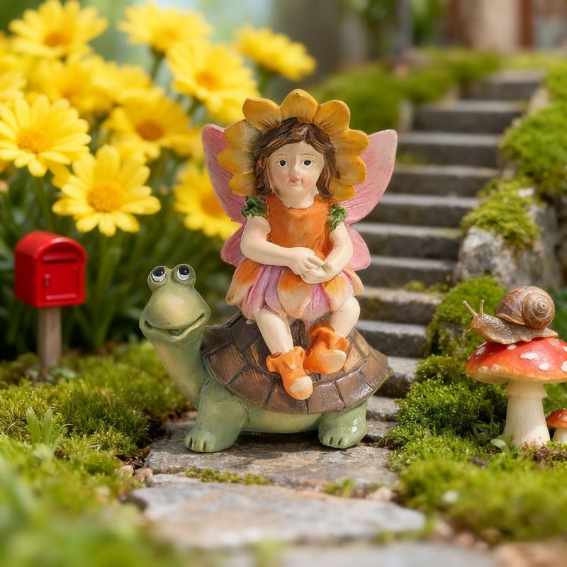 Bonsai Garden Entrance - Nieuwe Fee Meisje Rijdt op Schildpad