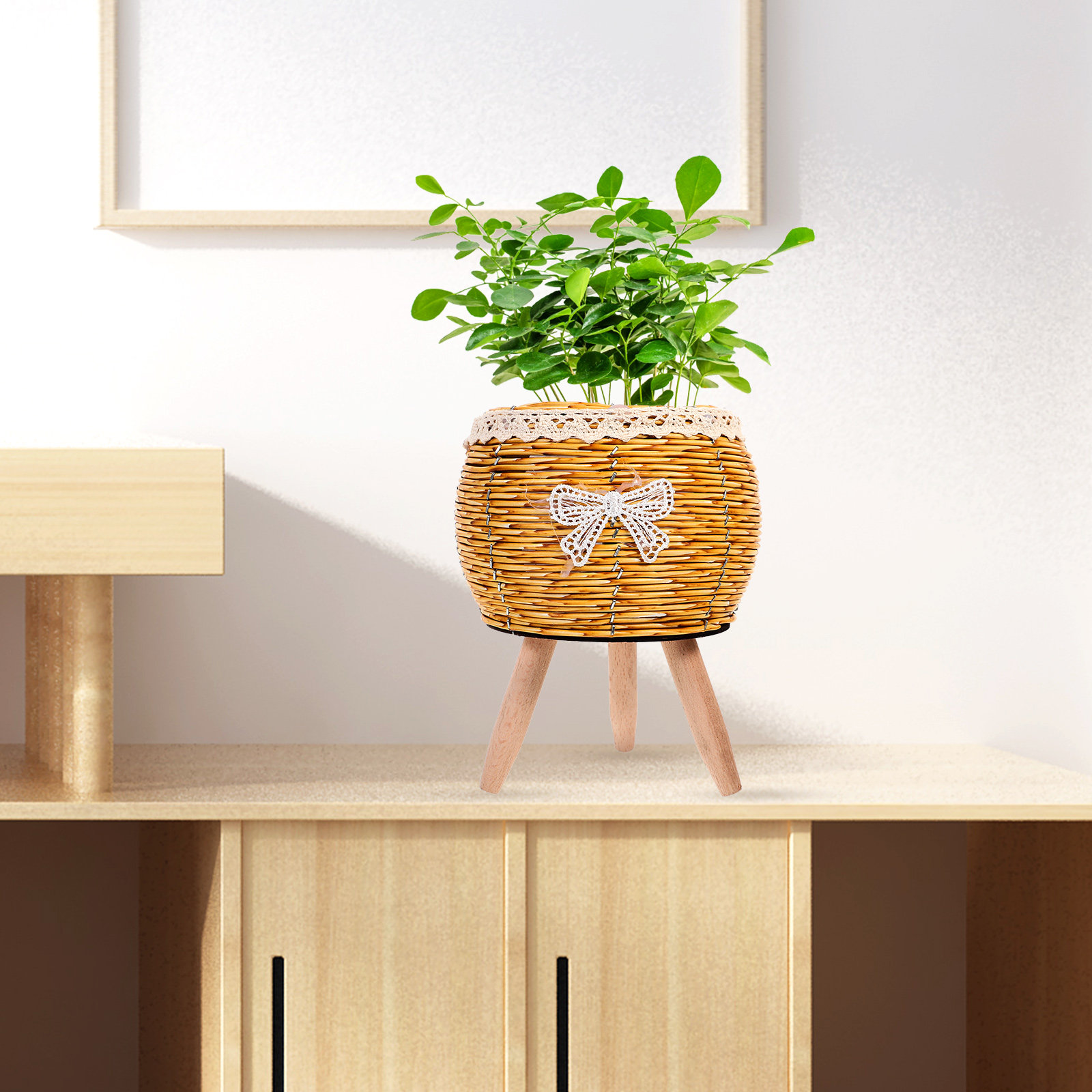 Houten, gevlochten plantenstan - Bonsai Garden Display Stands recensie en prijs
