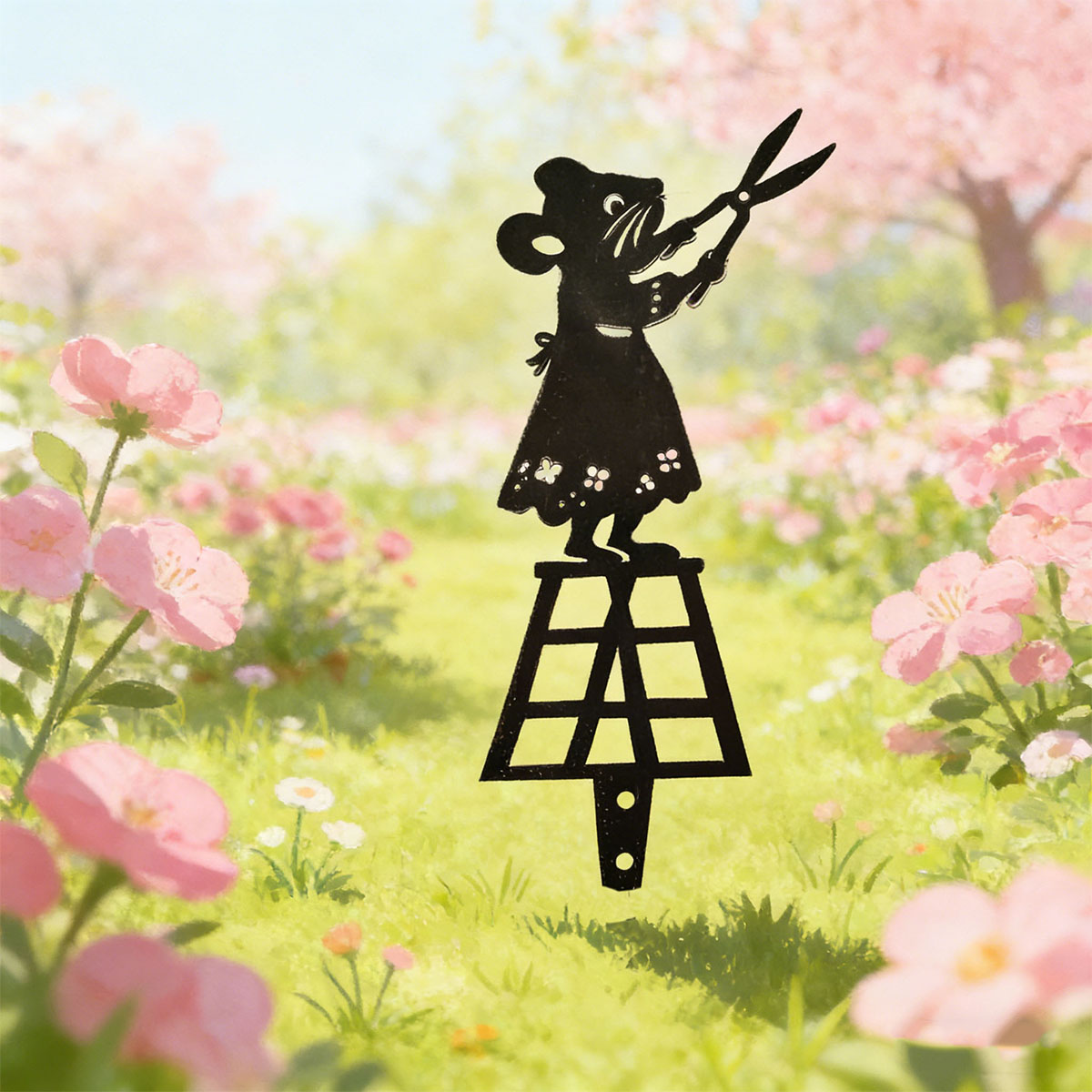 Zwarte silhouetlijn metalen tu - Bonsai Garden Decor recensie en prijs