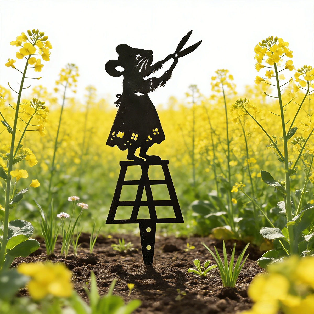 Zwarte silhouetlijn metalen tu - Bonsai Garden Decor recensie en prijs